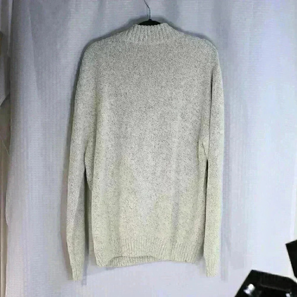 NWT CHAPS Size L Red Lodge Knit Cream color/marled 1/4 zip pullover sweater - Picture 14 of 16